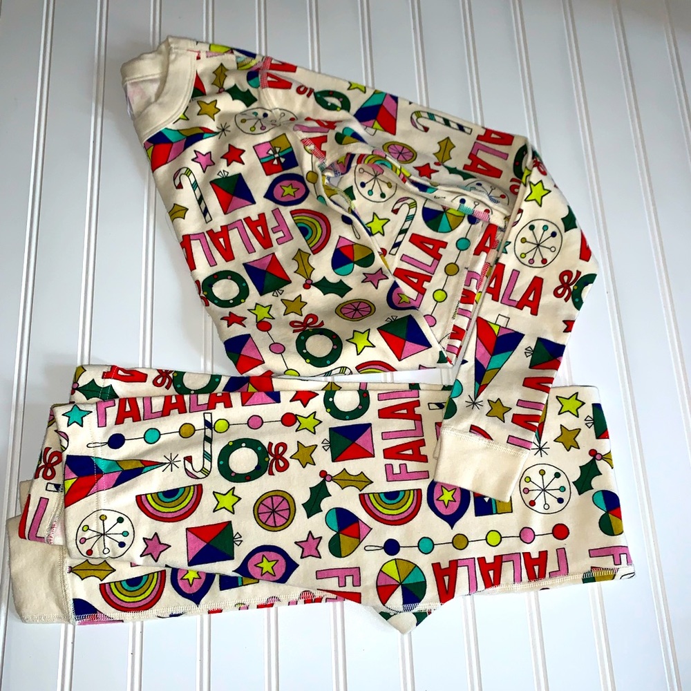 NWOT Hanna Andersson Organic Long Johns Pajamas Falala Print 150 12